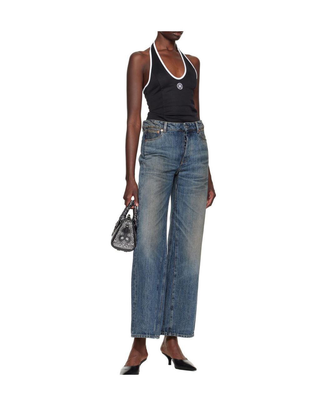 Amiri Blue Ma Open-Back Top