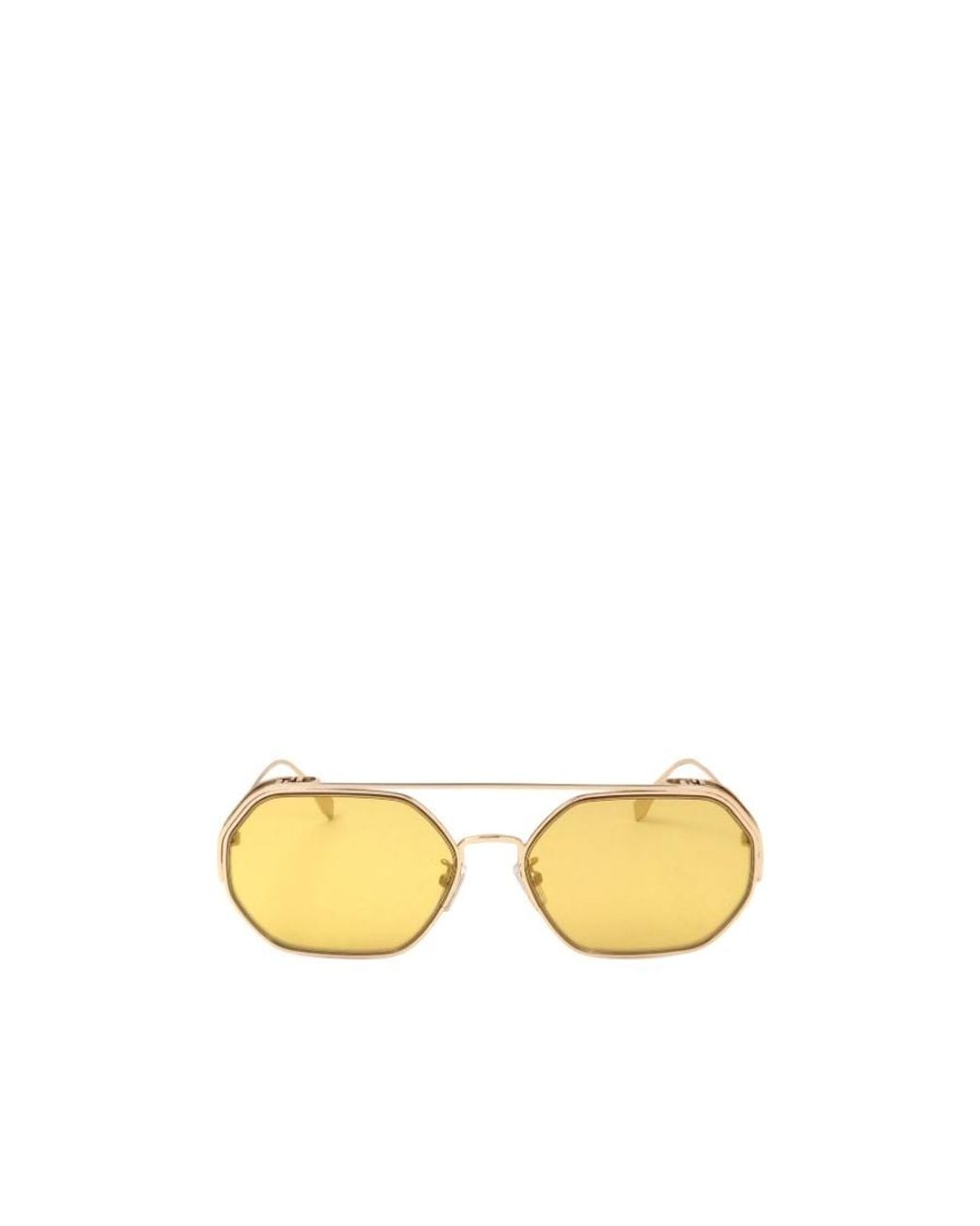 Fendi Metallic Eyewear Geometric Frame Sunglasses