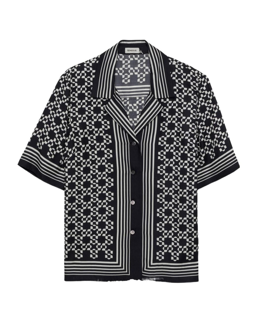 Jonathan Simkhai Black Koda Satin Shirt