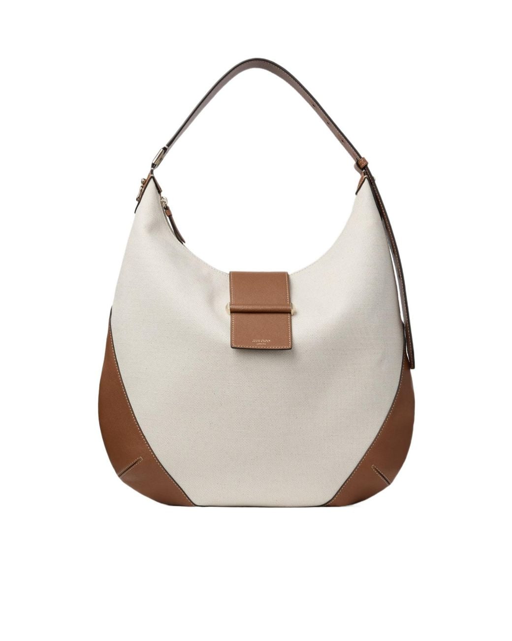 Jimmy Choo White Bar Hobo Large Shoulder Bag