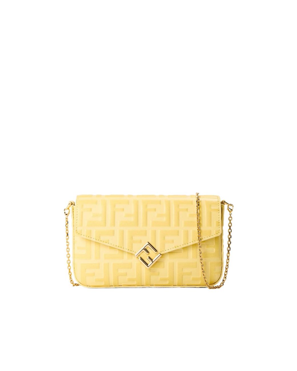 Fendi Yellow Chain Wallet