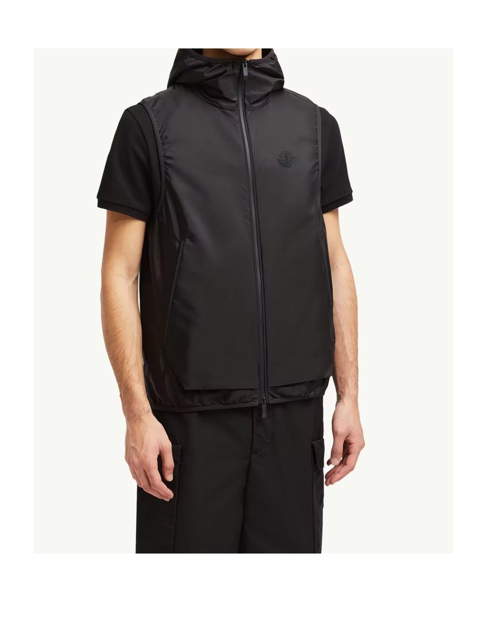 Moncler Black Moretan Hooded Vest for men