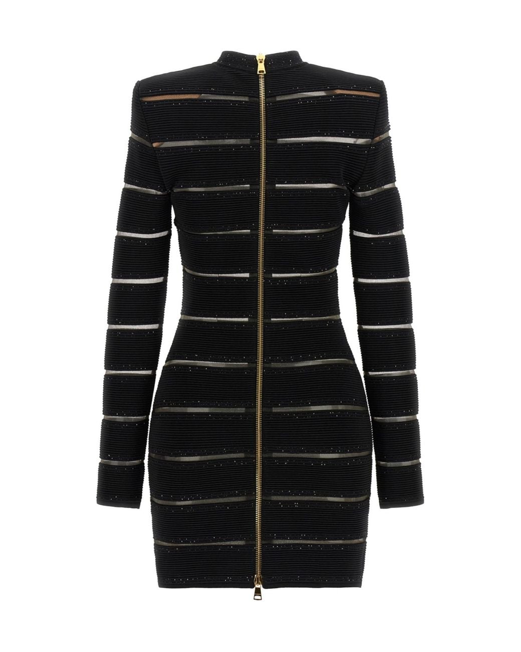 Balmain Black Shimmering Sequinned Mini Dress
