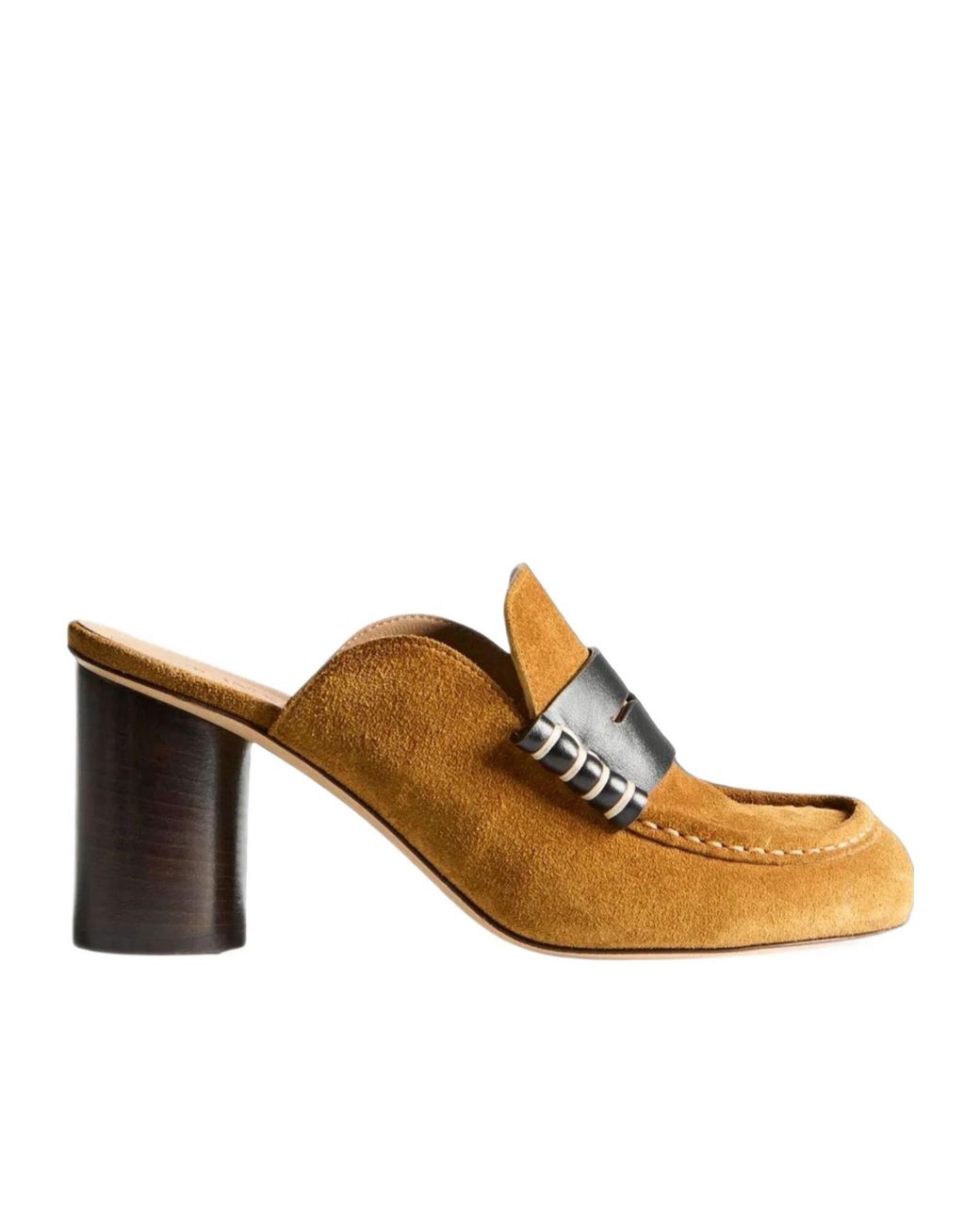 J.W. Anderson Brown Calf Suede Penny Loafer Mules