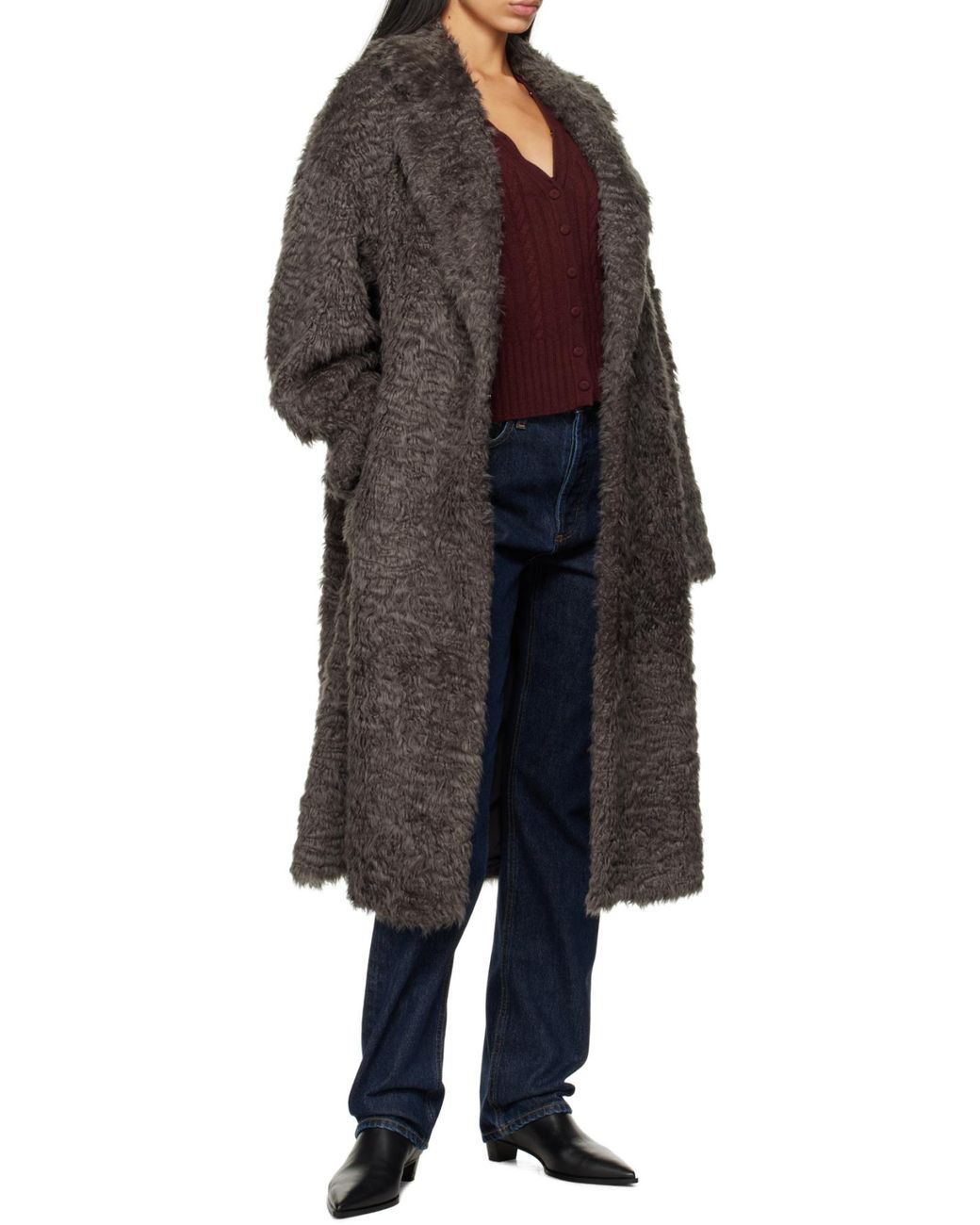 Stand Studio Black Nicole Straight Hem Coat
