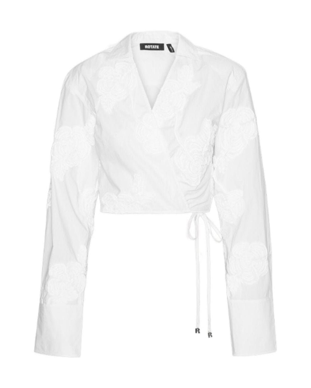 ROTATE BIRGER CHRISTENSEN White V-Neck Wrap Shirt