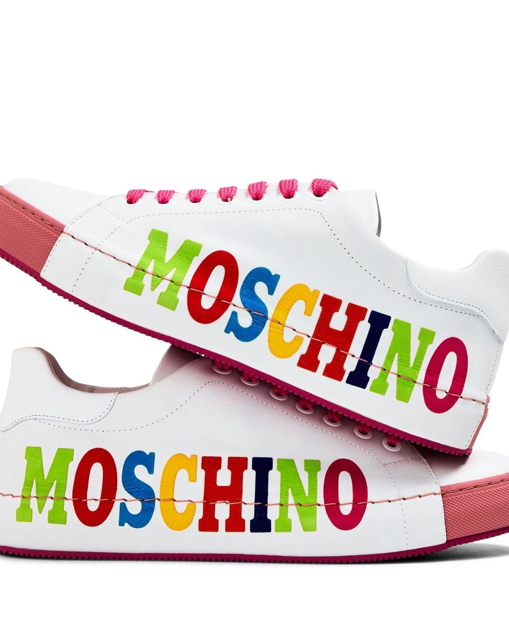 Moschino White Simple Low-Top Shoes