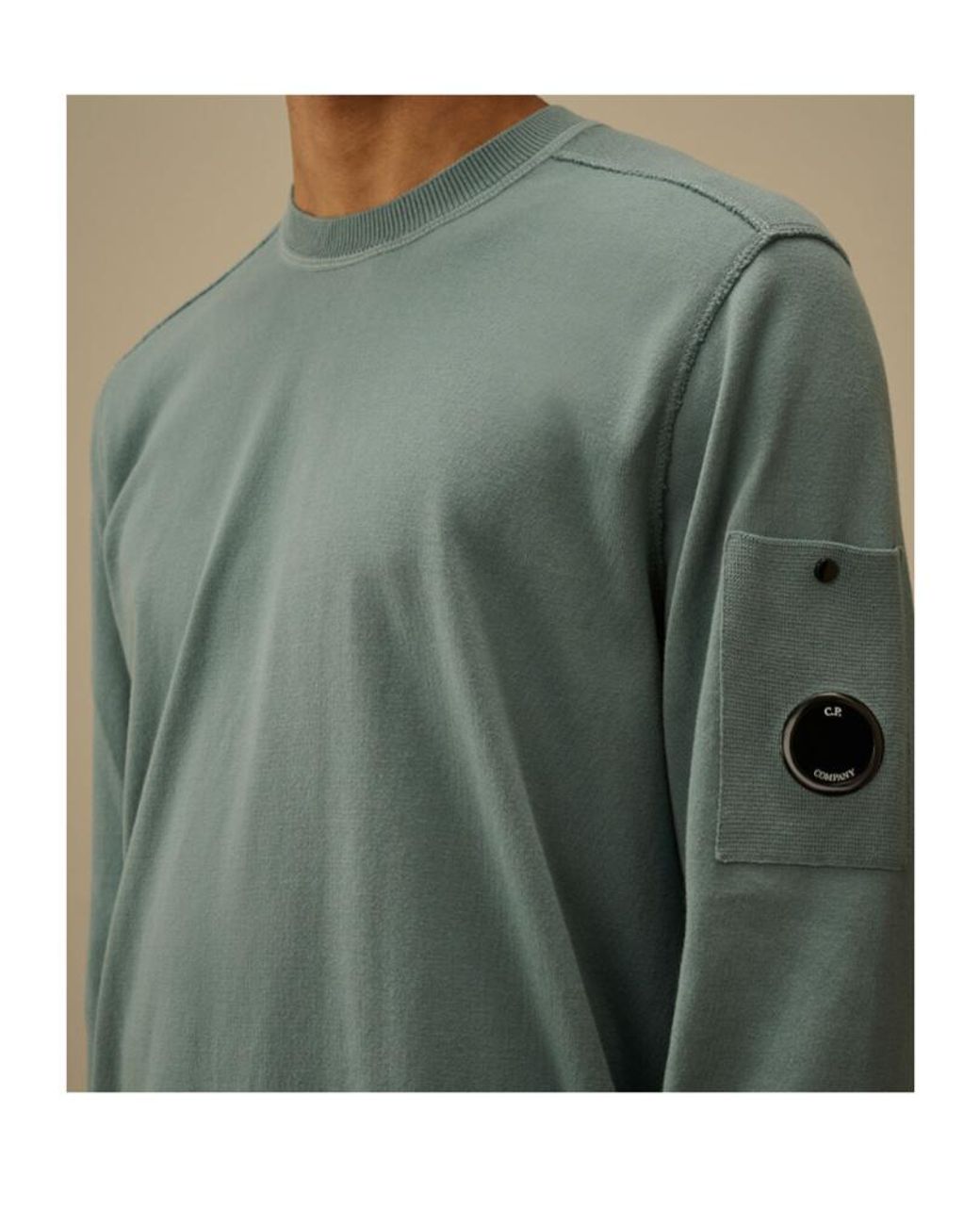 C P Company Green Lens Detailed Knitted Jumper for men