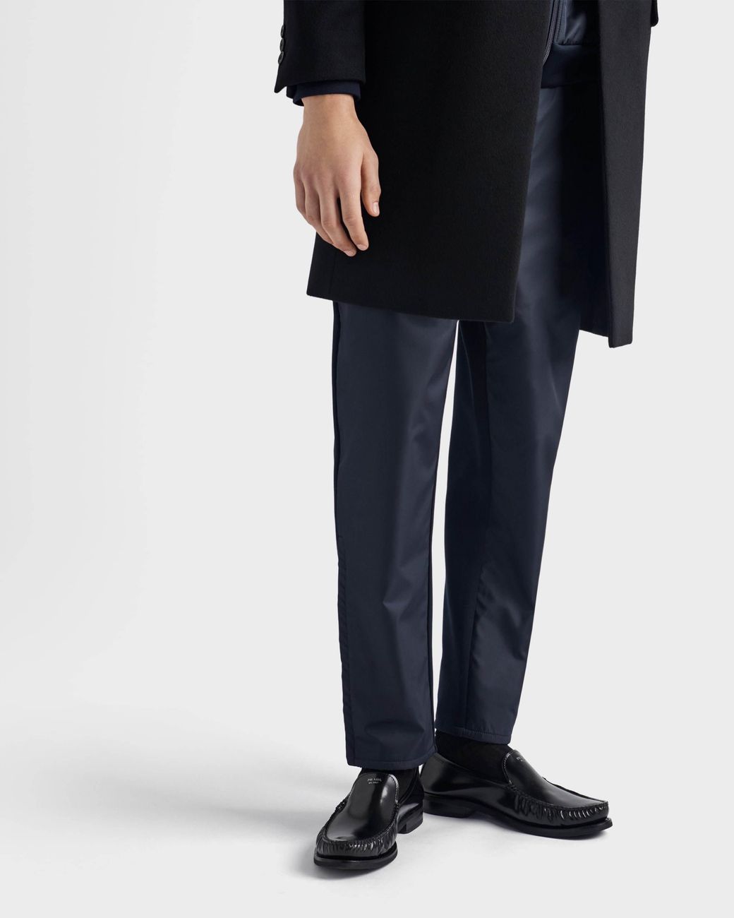 Prada Blue Technical Cotton And Re-Nylon Pants for men