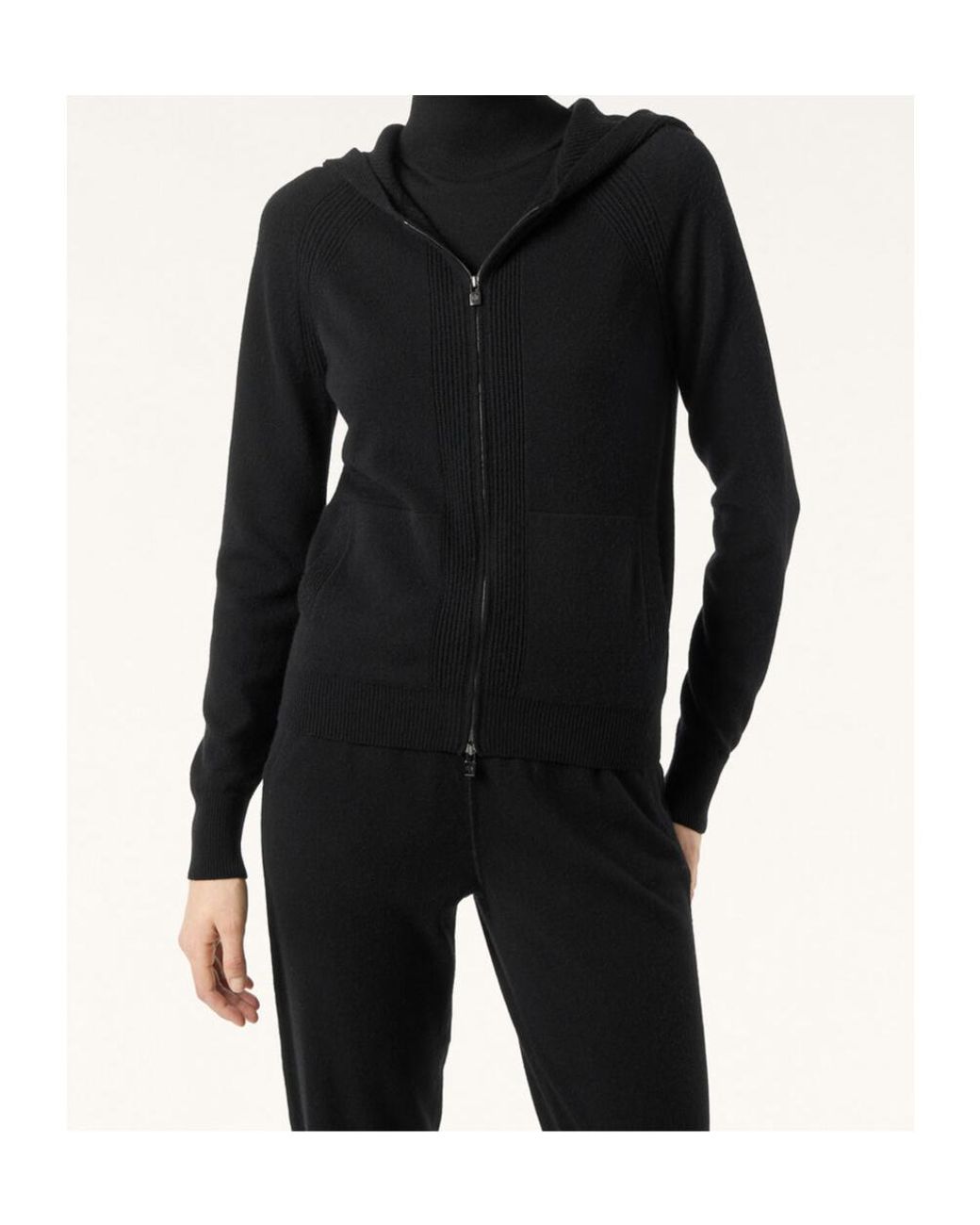 Loro Piana Blue Zip-Up Hooded Cardigan