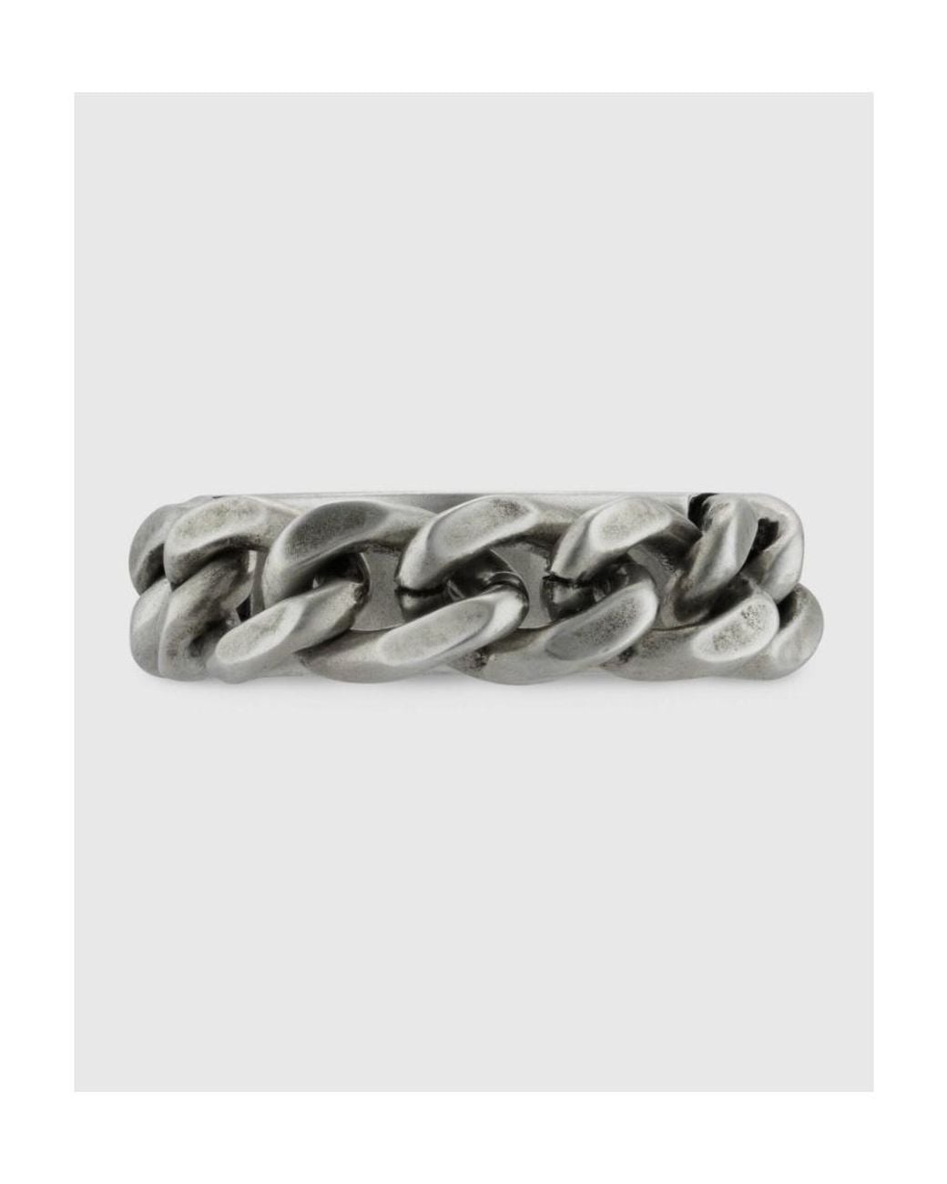Gucci Green Logo Plaque Chain Ring