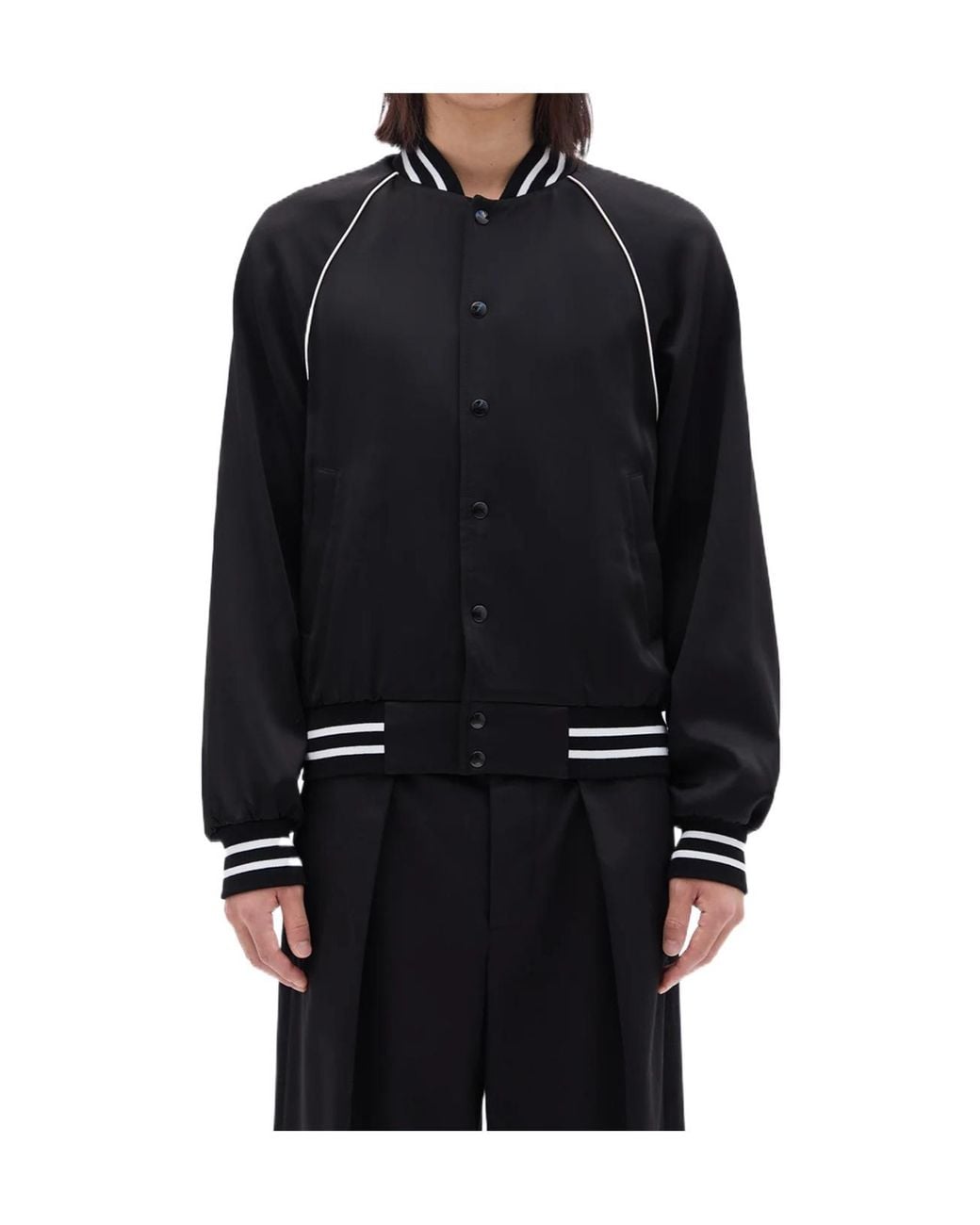 Ann Demeulemeester Black Esko Slim Fit Raglan Bomber Jacket for men