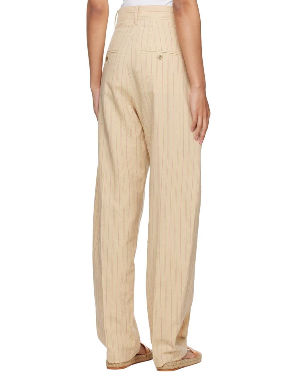 Isabel Marant Natural High-Rise Tailored Pants