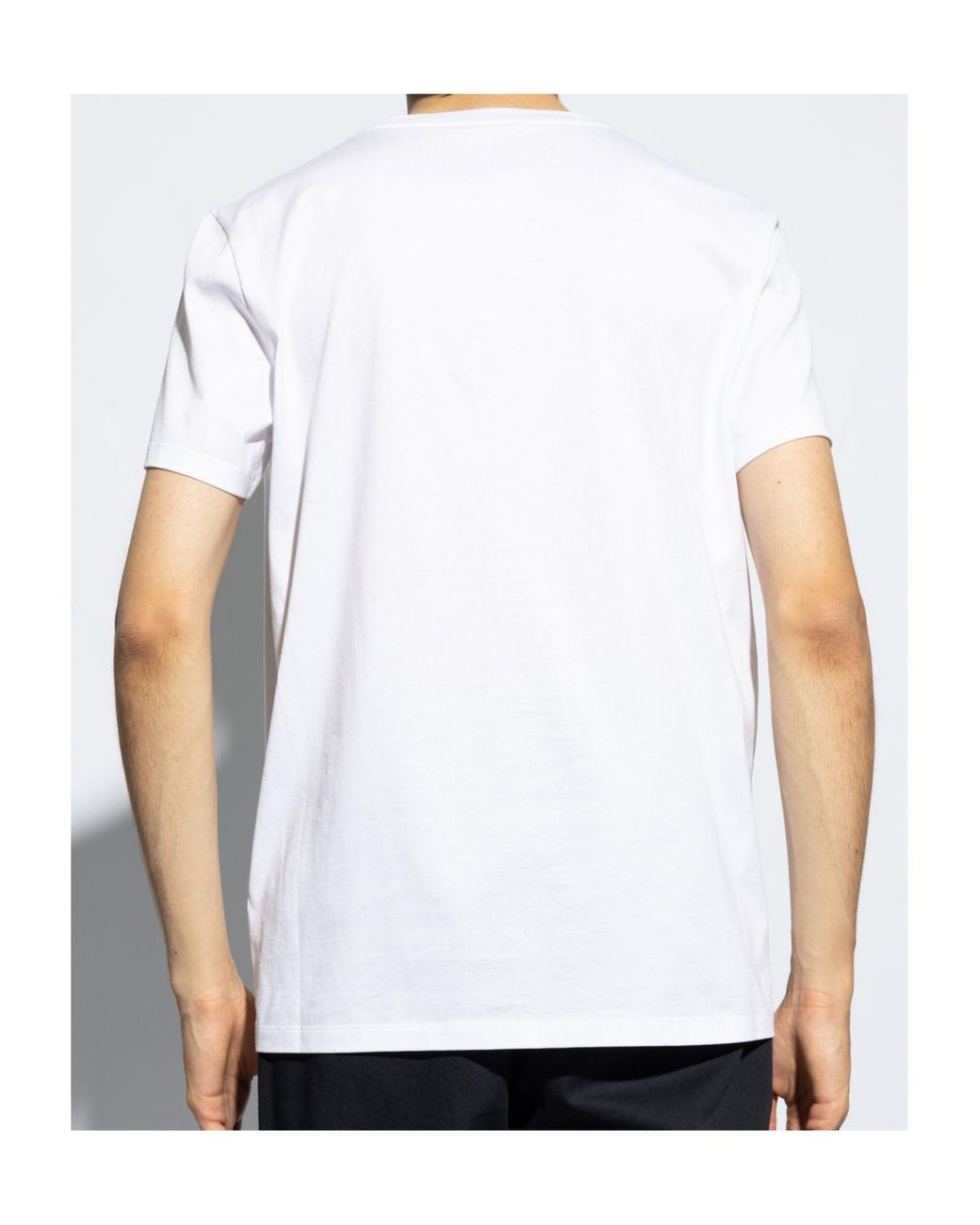 Moncler White Logo Patch Crewneck T-Shirt for men