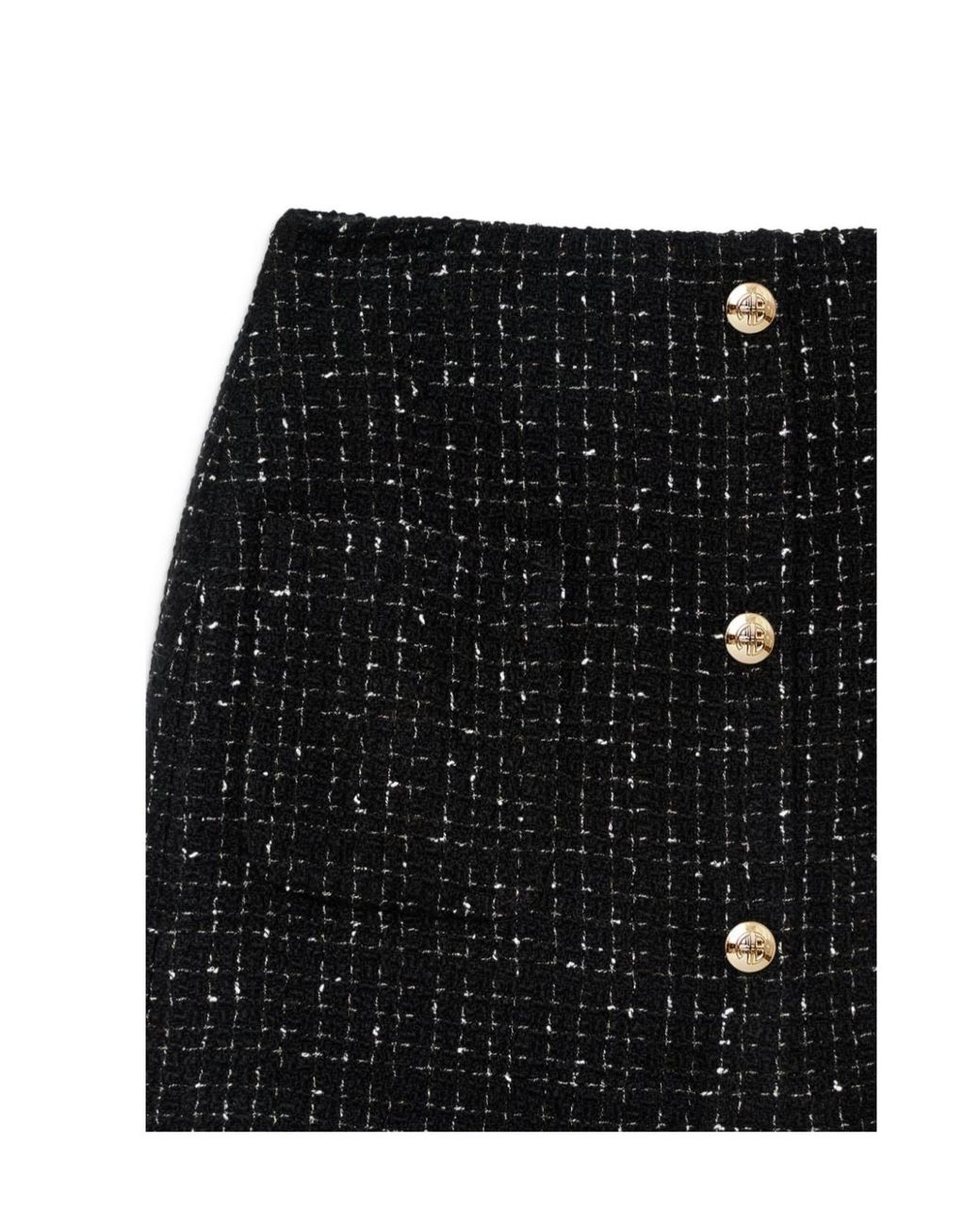 Anine Bing Black Mateo Tweed Miniskirt