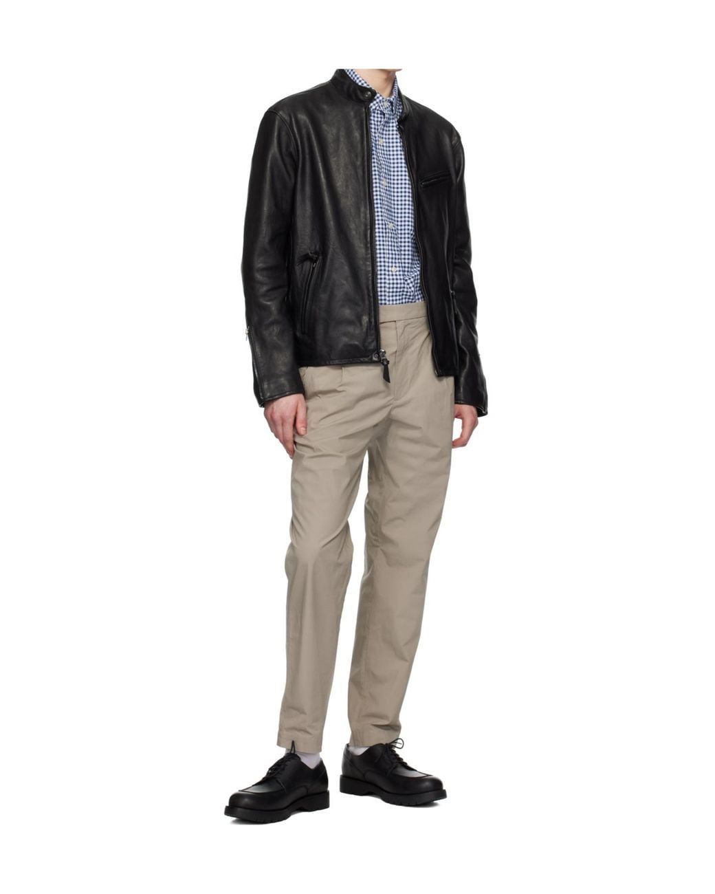 Polo Ralph Lauren Black Racer Leather Jacket for men