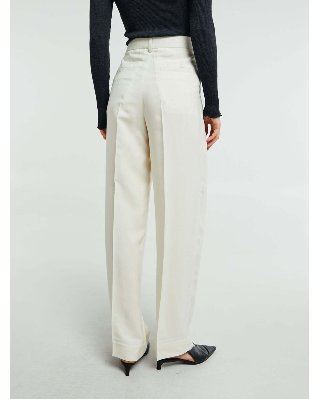 Totême White Totême Pressed Crease Pants