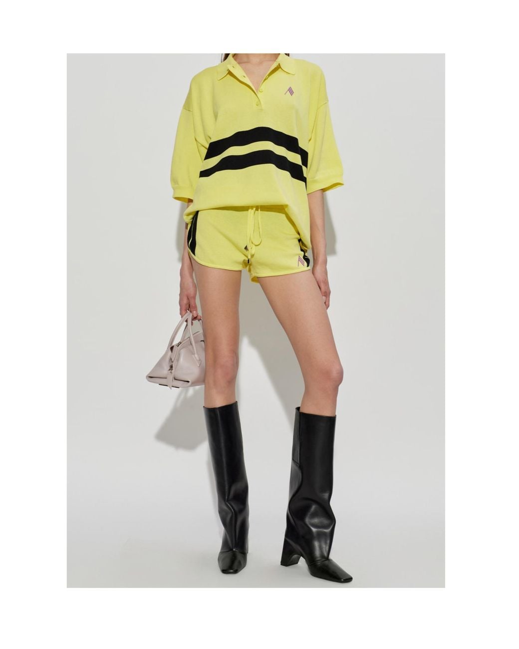 The Attico Yellow The Il Primo Bagno Logo Trim Shorts
