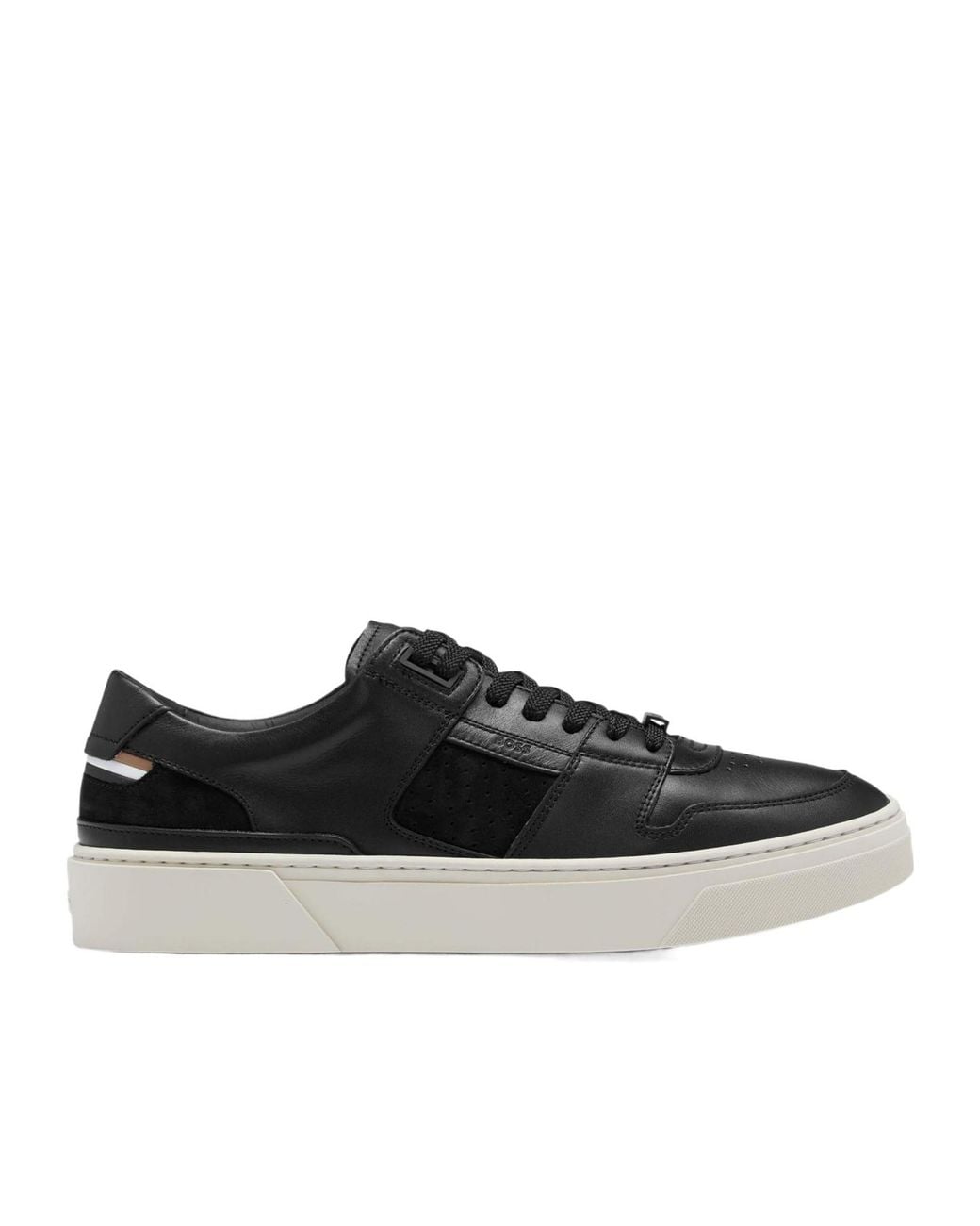 Boss Black Leather Casual Sneakers for men