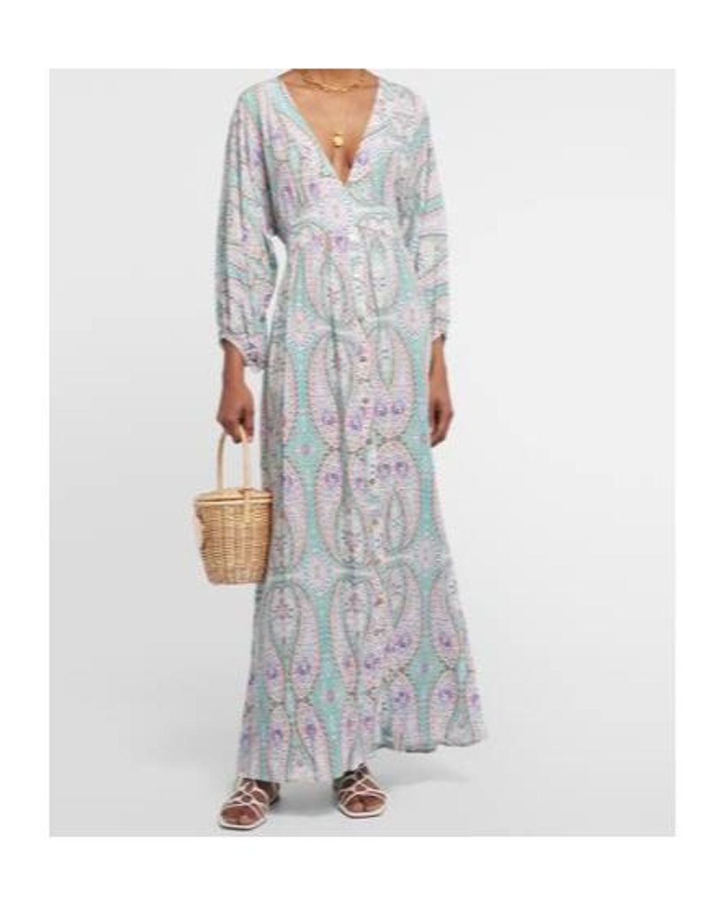 Melissa Odabash Blue Seline Paisley Maxi Dress