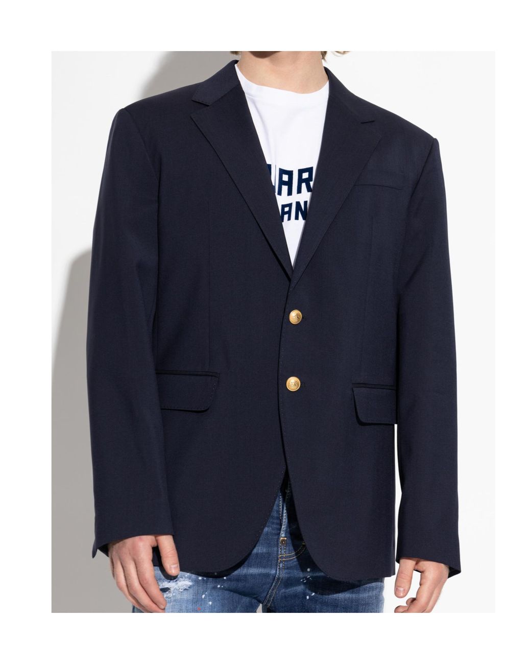 DSquared² Blue Single-Breasted Blazer for men