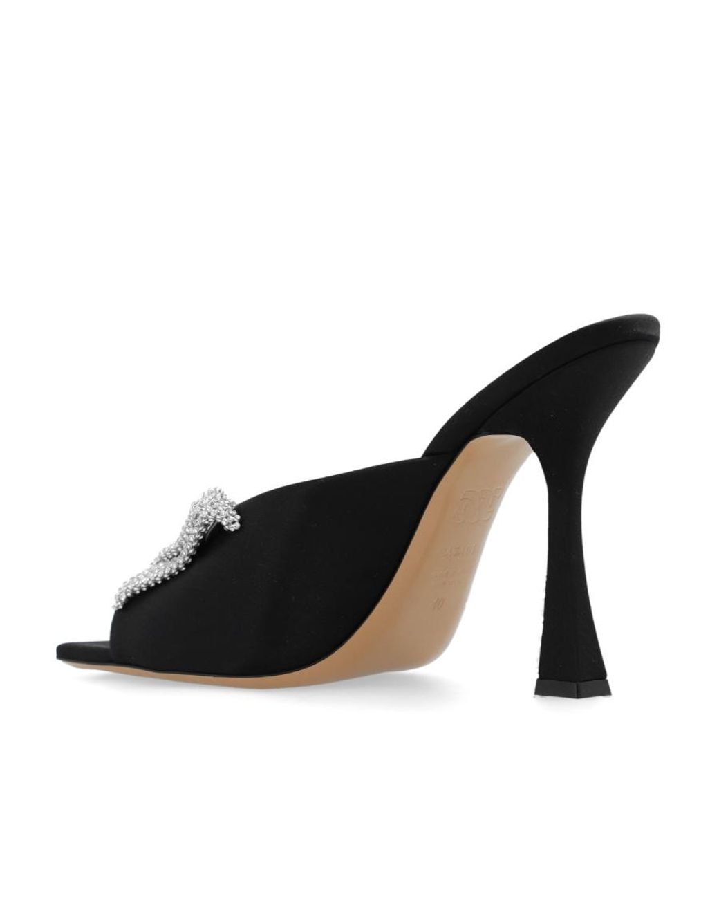 Casadei Black Butterfly Geraldine 100Mm Satin Mules