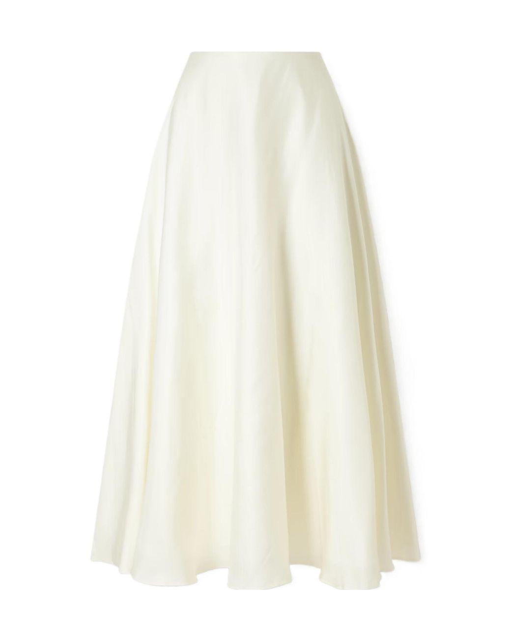 Cult Gaia White Silk-Twill Midi Skirt