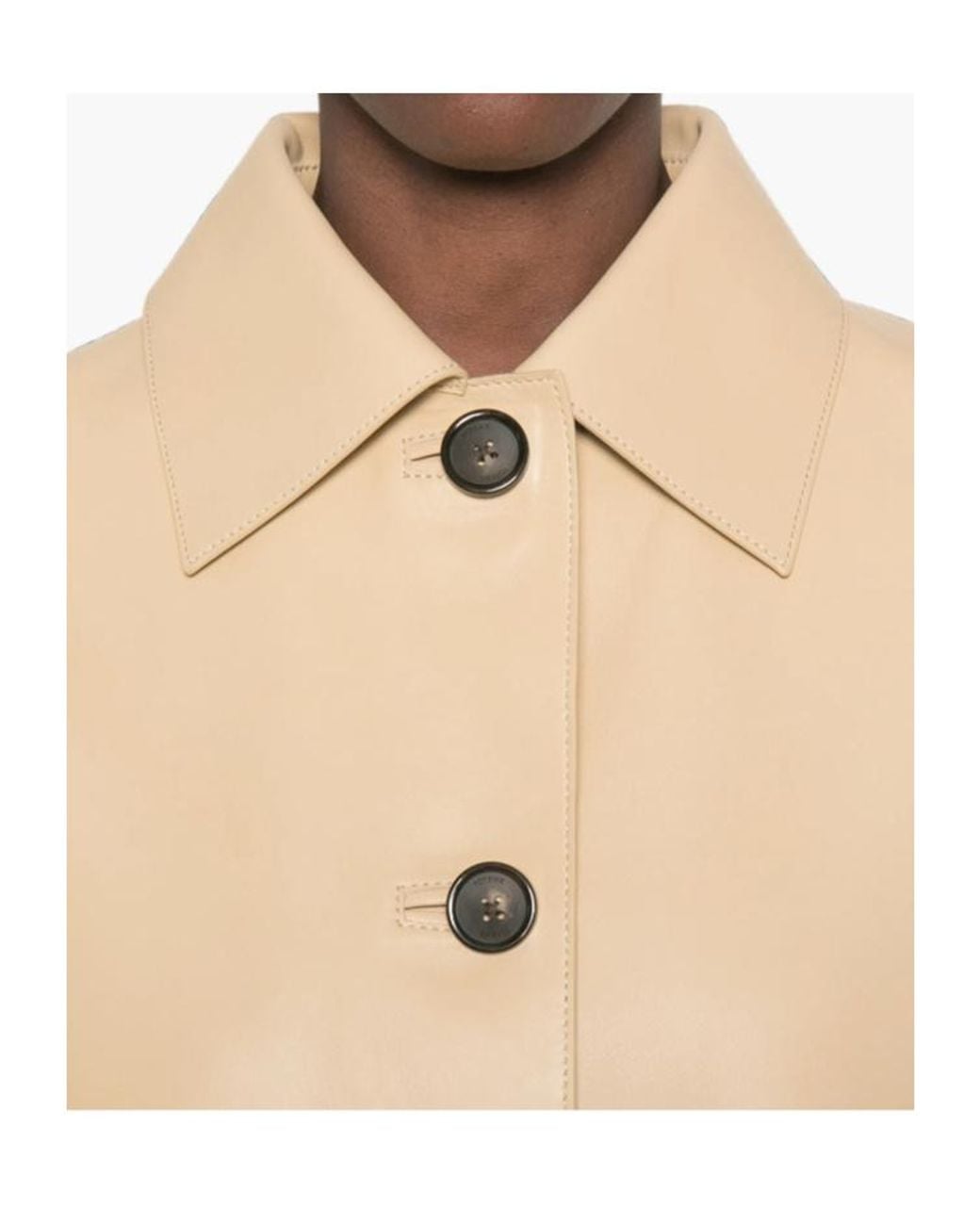 Totême Natural Totême Oversized Buttoned Leather Coat