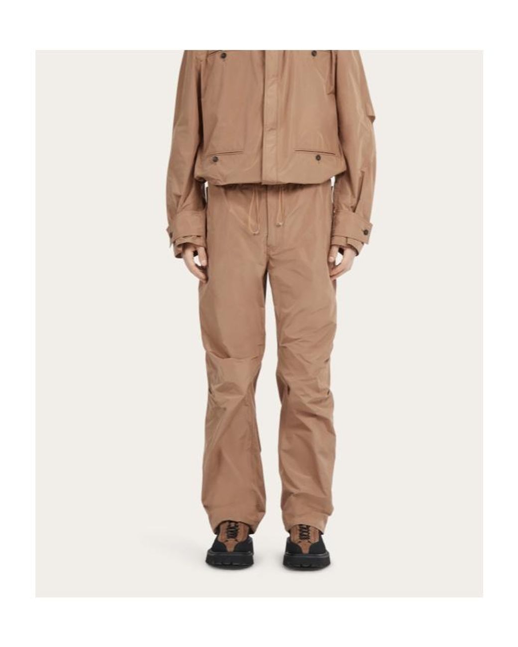 Ferragamo Natural Ferragamo Straight Leg Cargo Pants for men