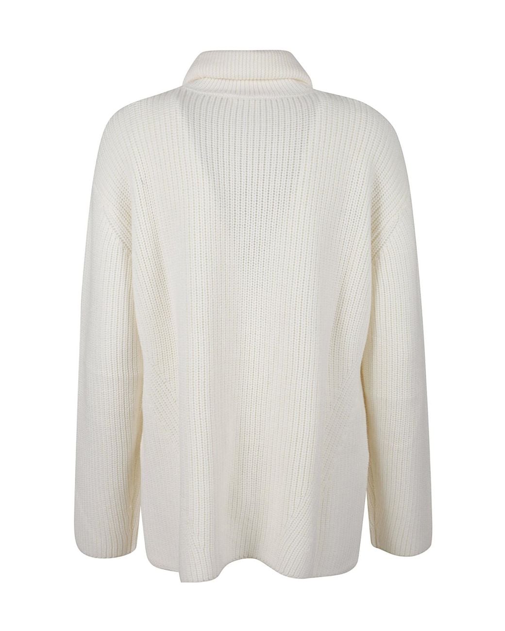 P.A.R.O.S.H. White P.A.R.O..H. Flower Embellished Turtleneck Jumper