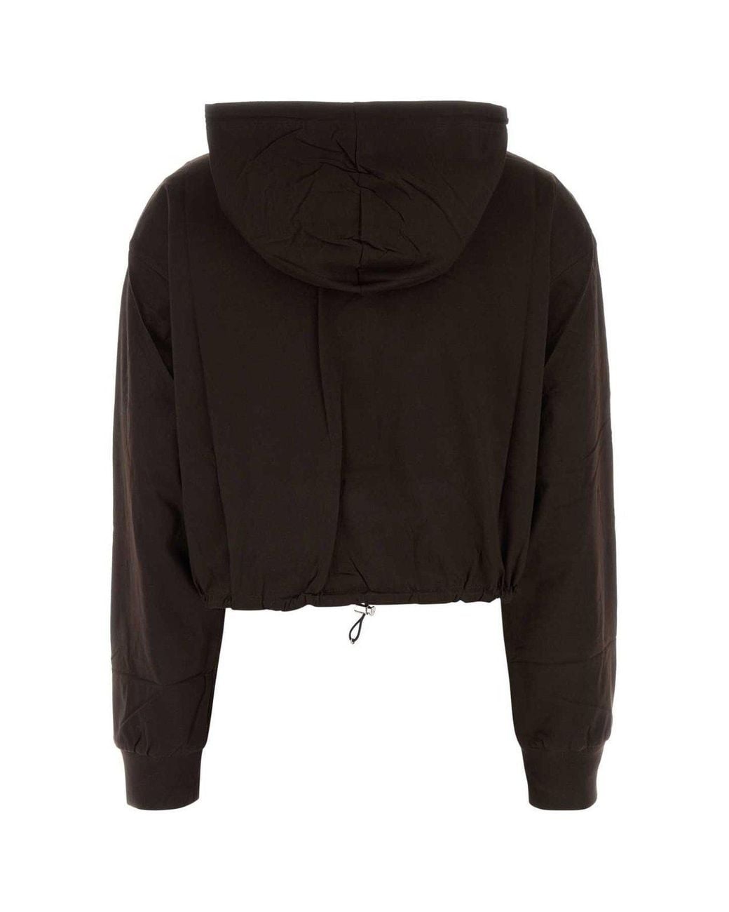 Prada Black Half-Zipped Drawstring Hoodie