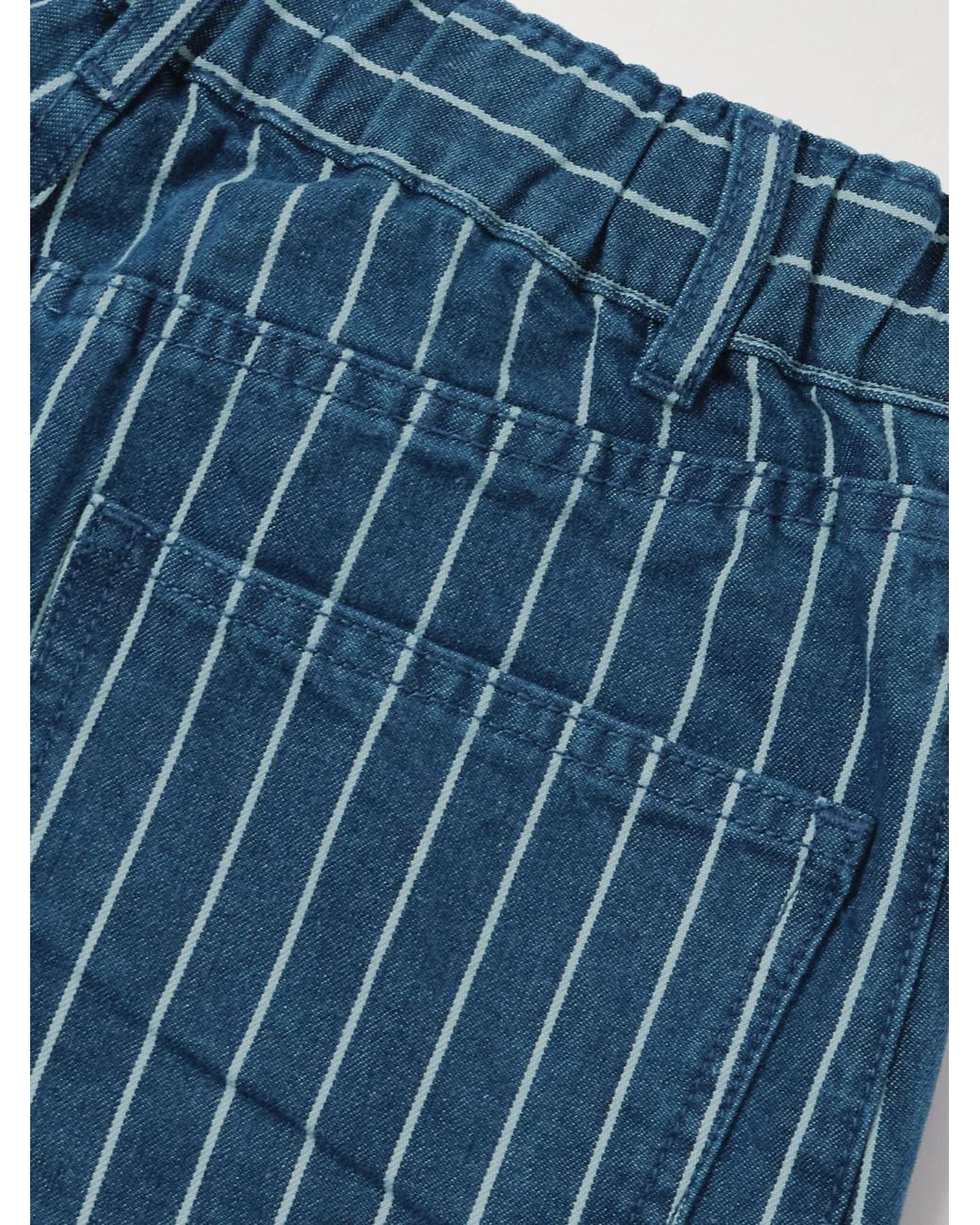Frankie Shop Blue Sasha Striped Wide-Leg Jeans