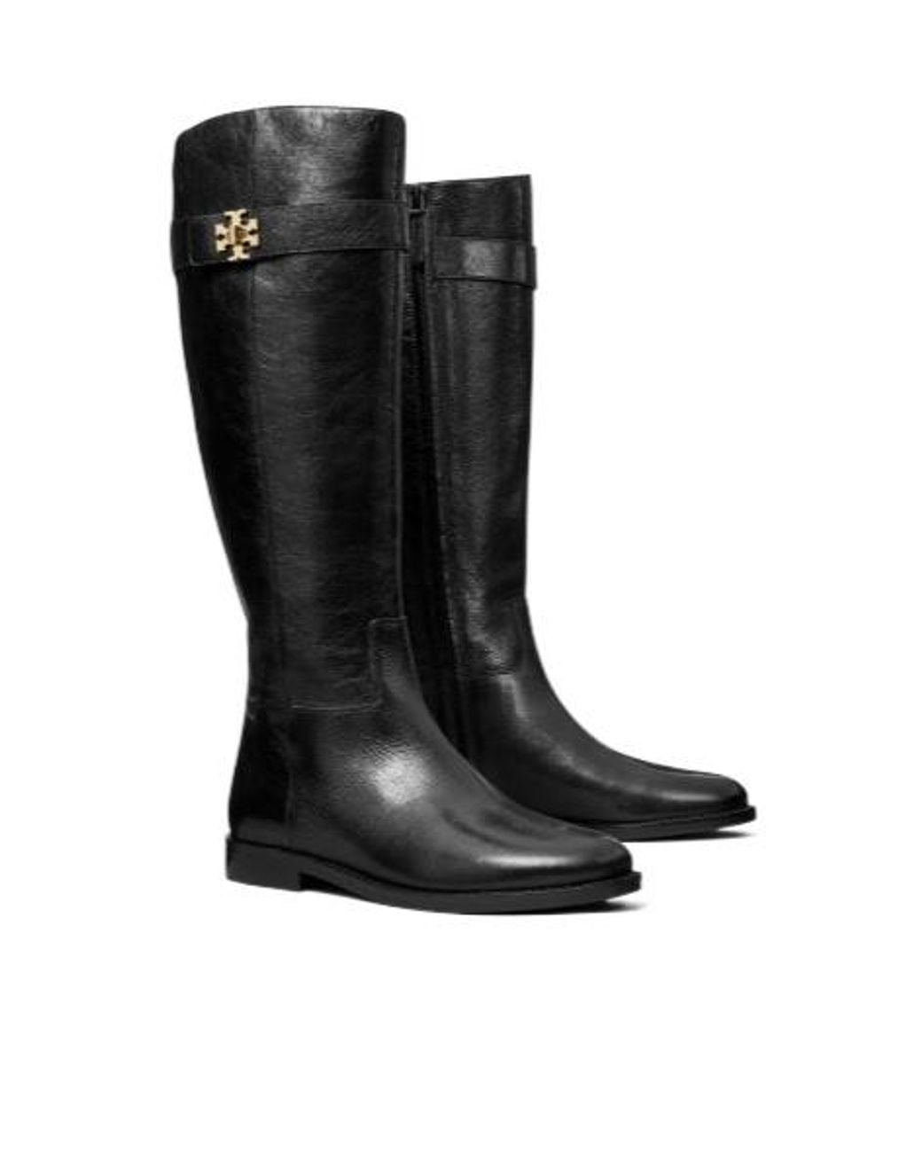 Tory Burch Black Logo Plaque Boots