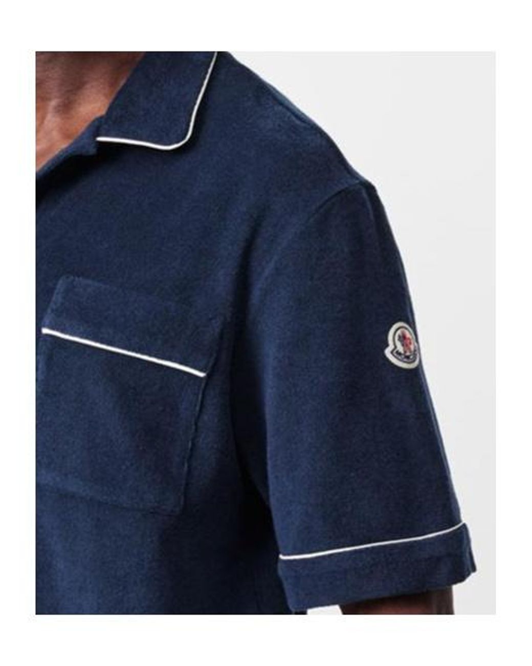 Moncler Blue Short-Sleeved Polo Shirt for men