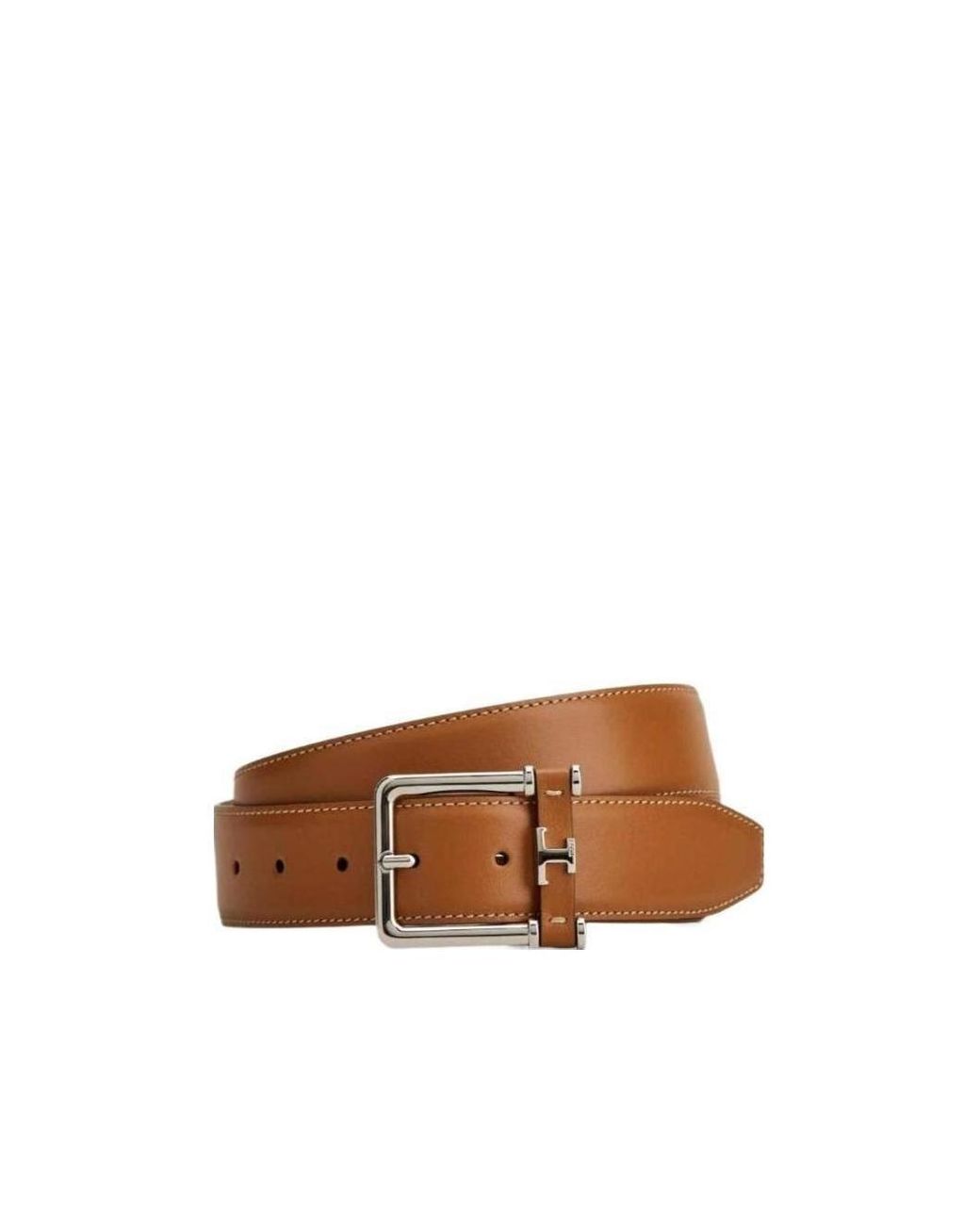 Tod's Brown Logo-Plaque Buckle Belt for men