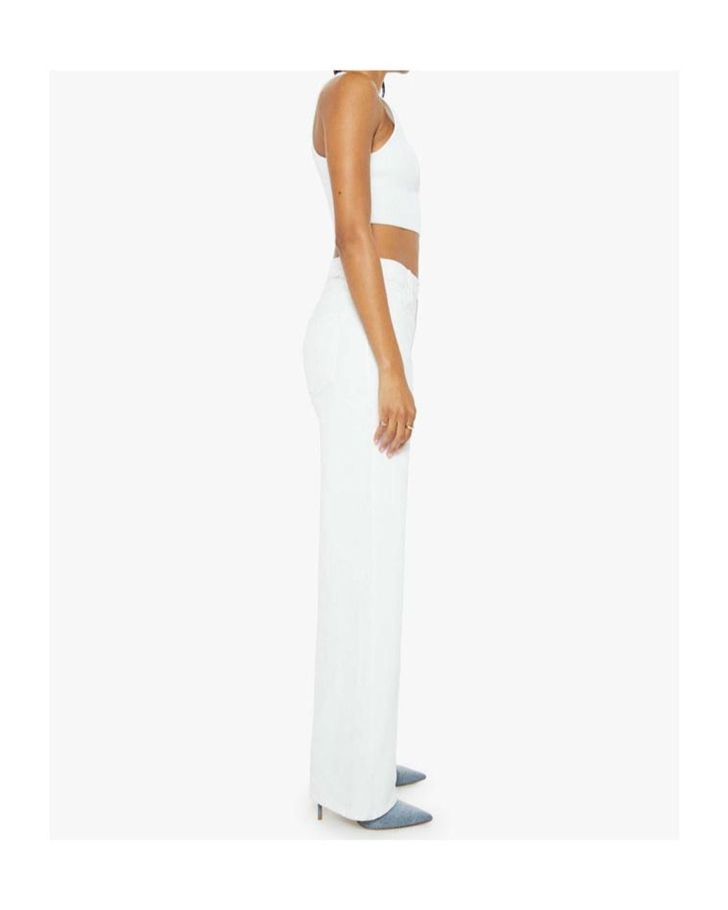 Mother White The Dodger Sneak Jeans