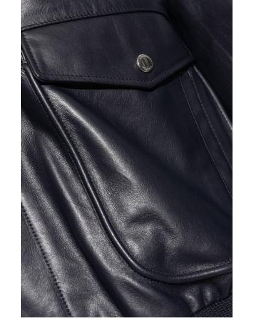 Givenchy Blue Pocket Detailed Aviator Jacket for men