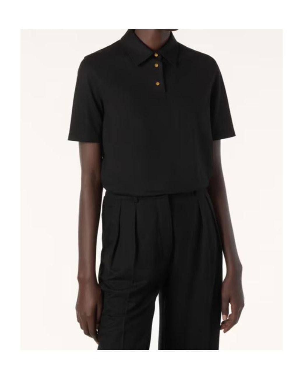 Loro Piana Black Colmegna Wool Polo T-Shirt