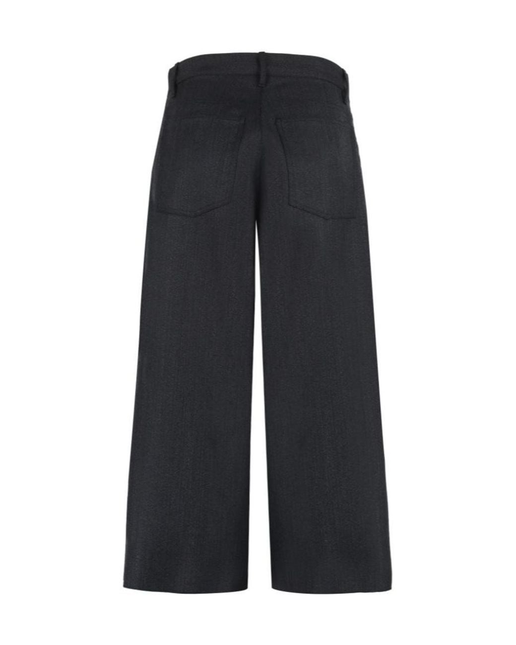 Balenciaga Black Wide-Leg Cropped Trousers