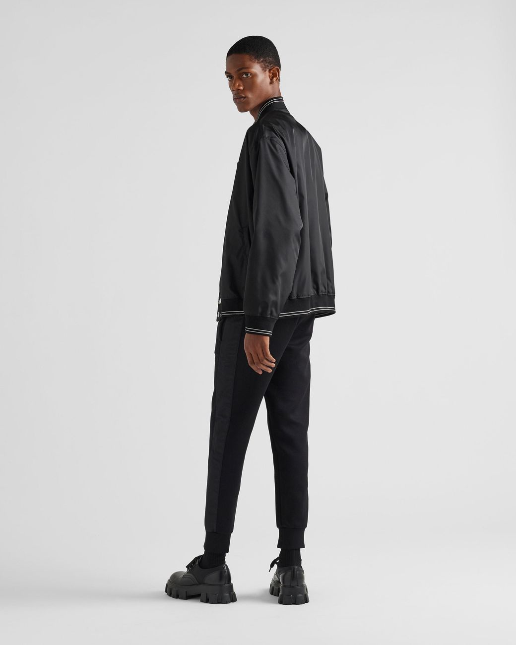 Prada Black Logo Plaque Sweatpants for men