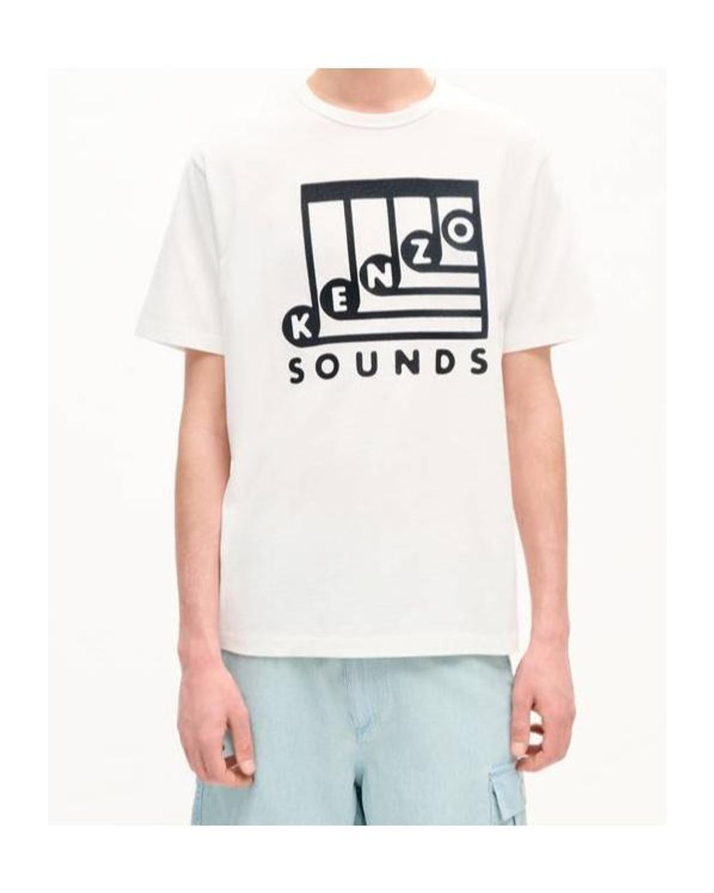 KENZO White Sounds' Embroidered T-Shirt for men