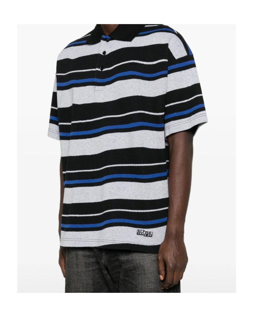 Napapijri Blue Striped Polo Shirt for men