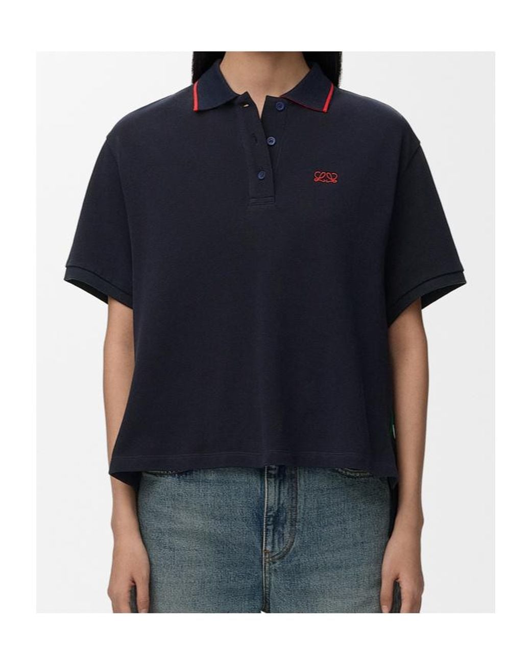 Loewe Blue Contrast Trim Polo Shirt