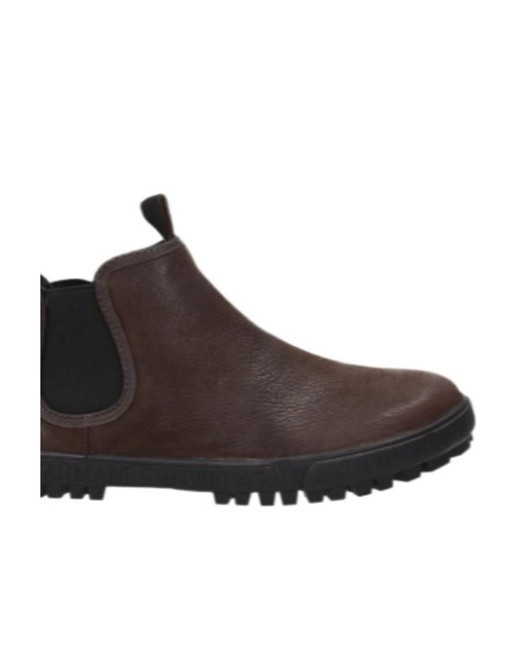 Emporio Armani Brown Logo Ankle Boots for men
