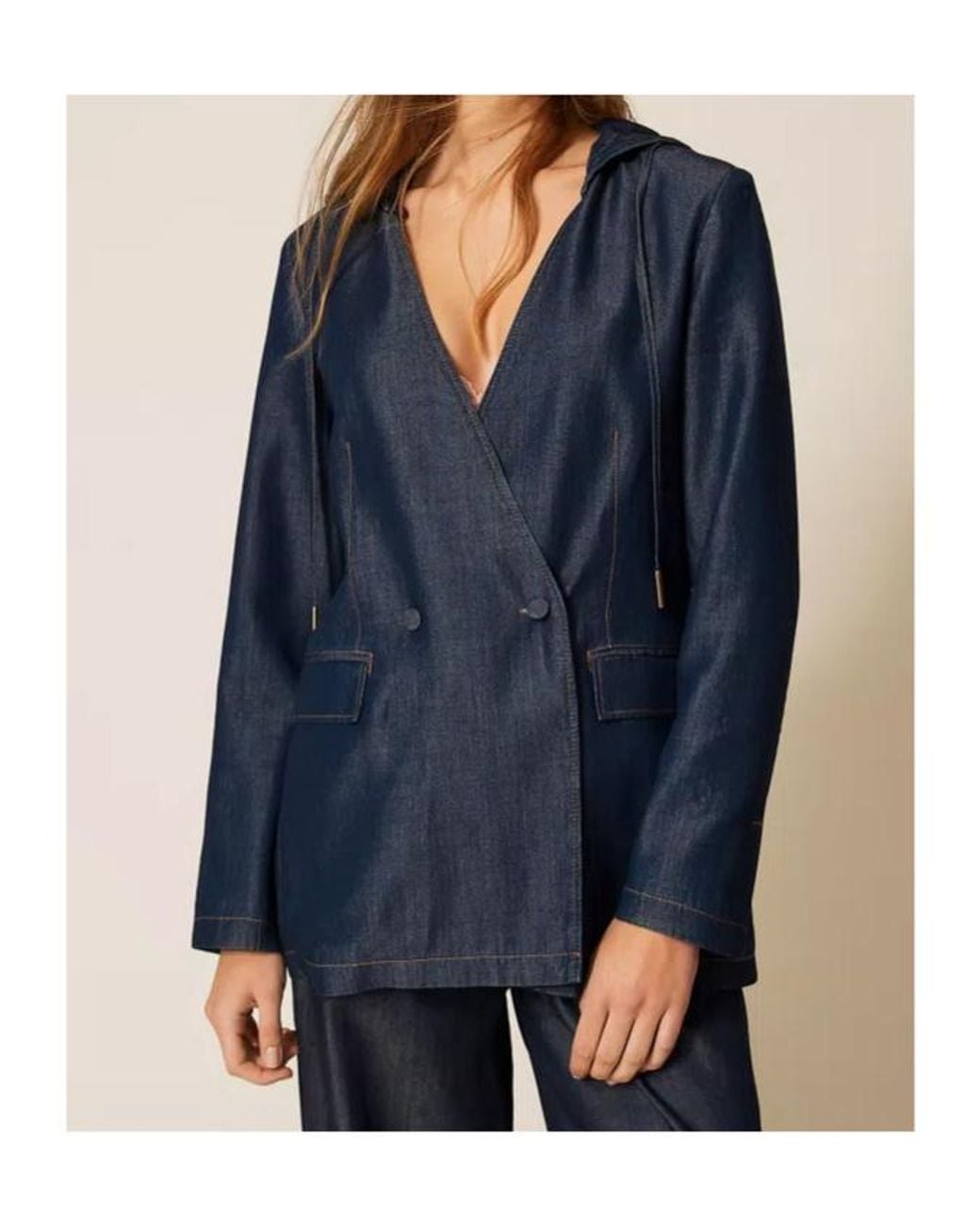 Twinset Blue Chambray Blazer