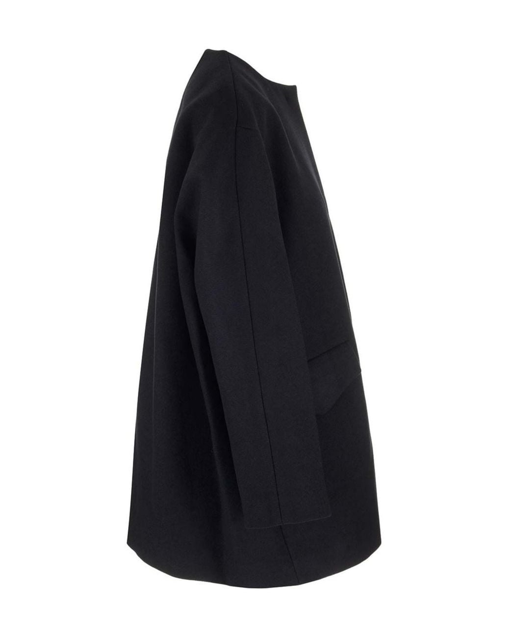 Theory Blue Cape Back Melton Coat