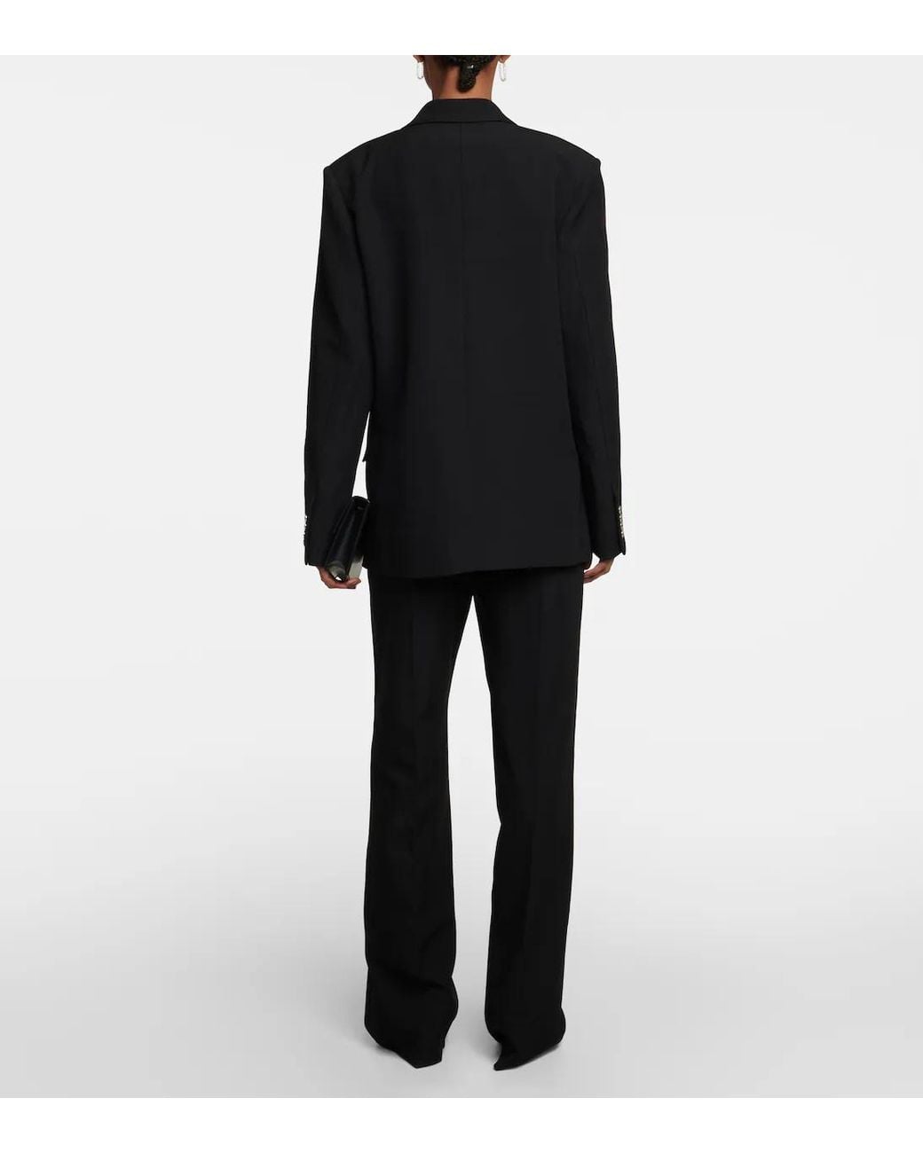 Dion Lee Black Open-Front Long Sleeve Suit Jacket