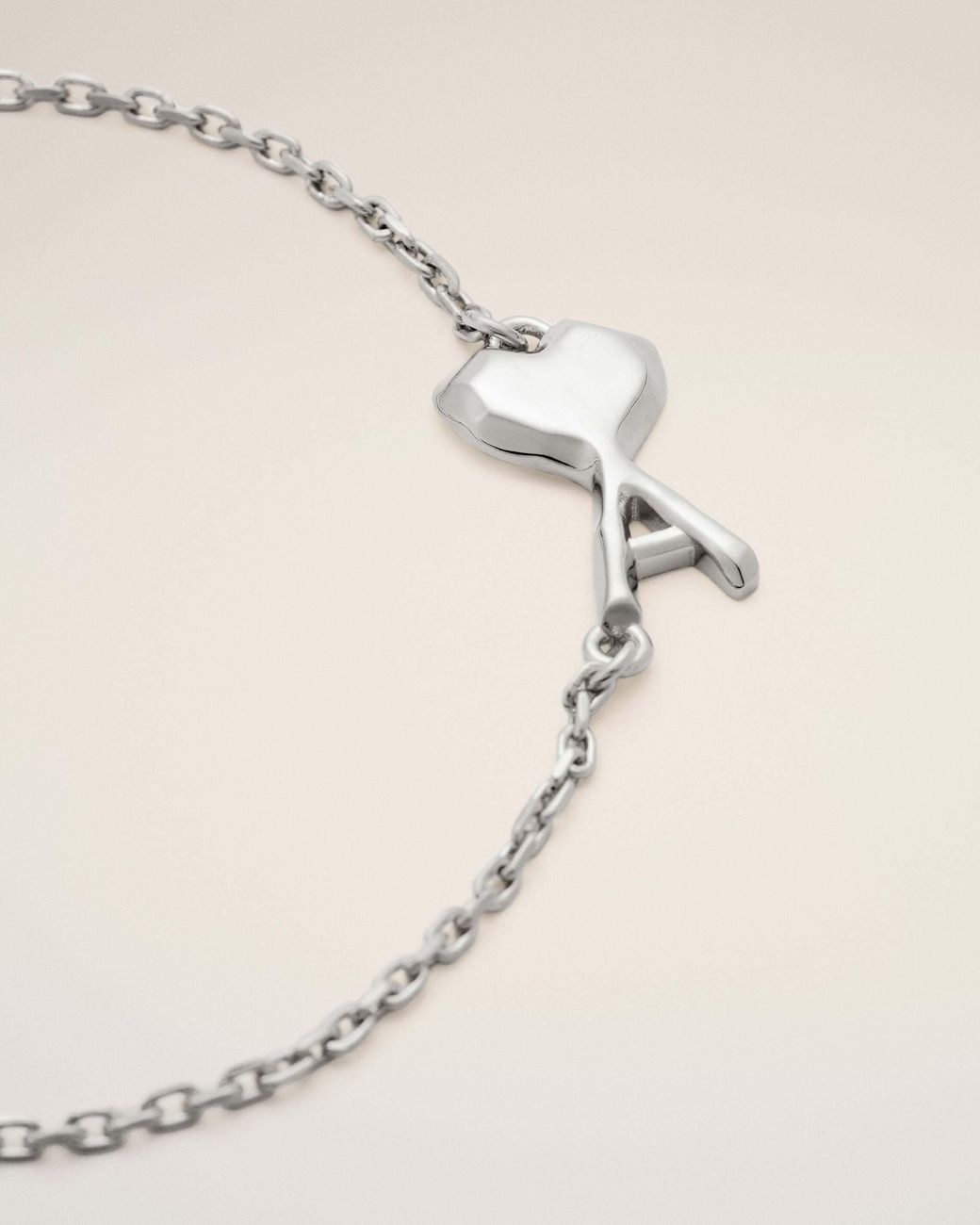 AMI Metallic Ami Ami De Coeur Hammered Bracelet for men
