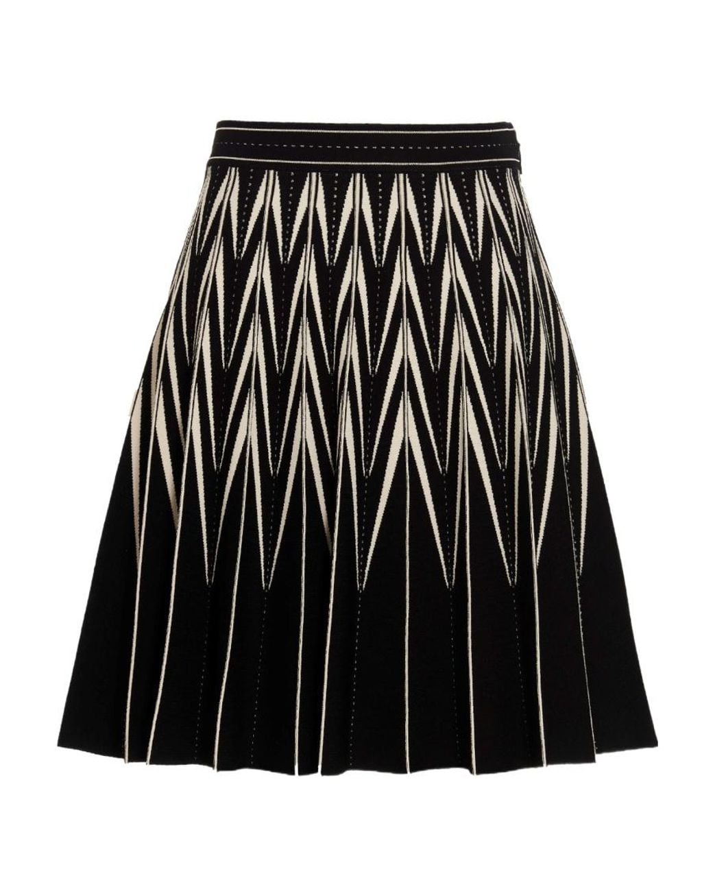 McQueen Black Elasticated Waistband Pleated Mini Skirt