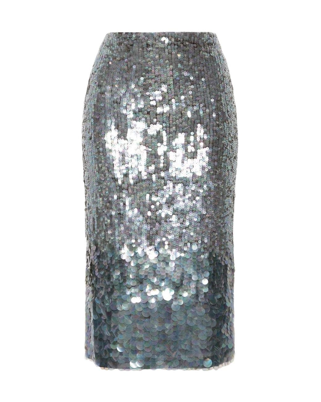 P.A.R.O.S.H. Gray Midi Skirt With Sequins
